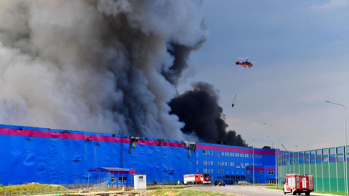 Пожар на складе OZON в Подмосковье потушен
