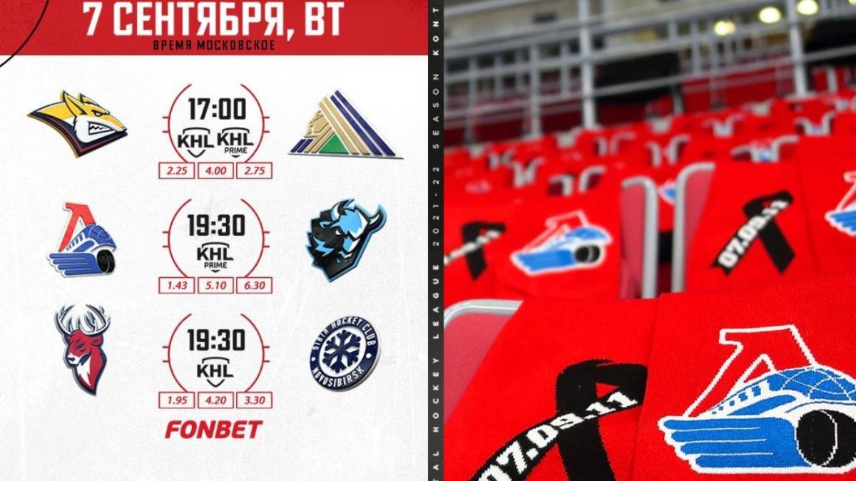Матчи КХЛ начнутся с минуты молчания в память о хоккеистах «Локомотива»