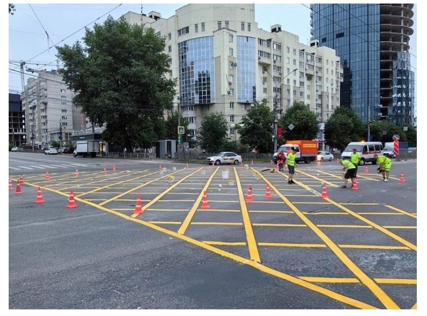 В Воронеже появилась первая вафельная разметка