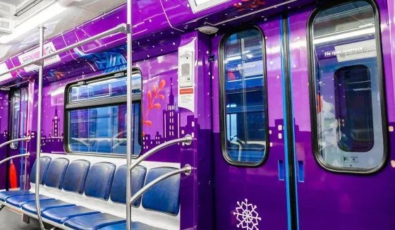 Ёлки, снежинки и снегири: новогодние поезда курсируют в метро Москвы